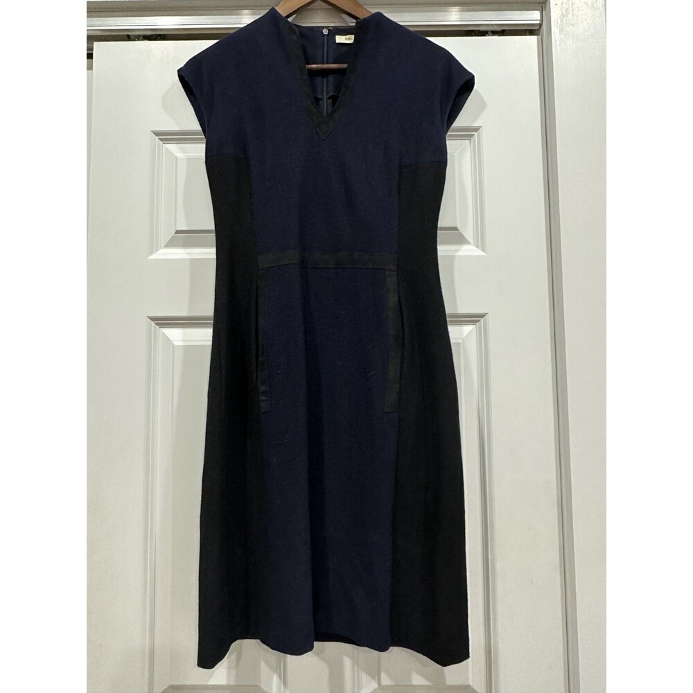 Rani Arabella Womens Blue M Cashmere Wool Colorblock Midi Dress Business Office
